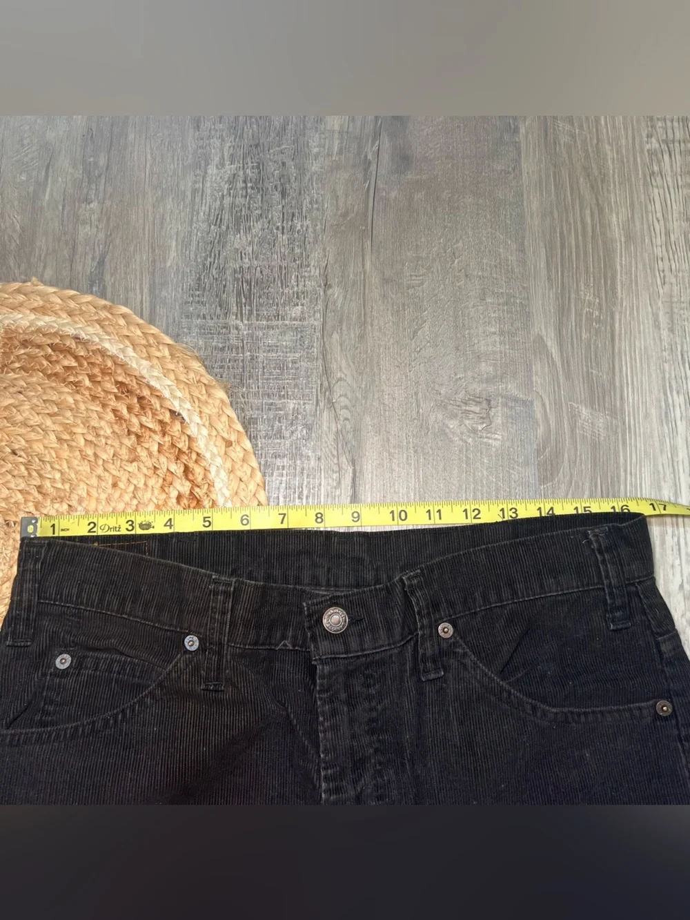 LEVI'S Vtg Sta-prest White Tab Black Corduroy Mens Pants